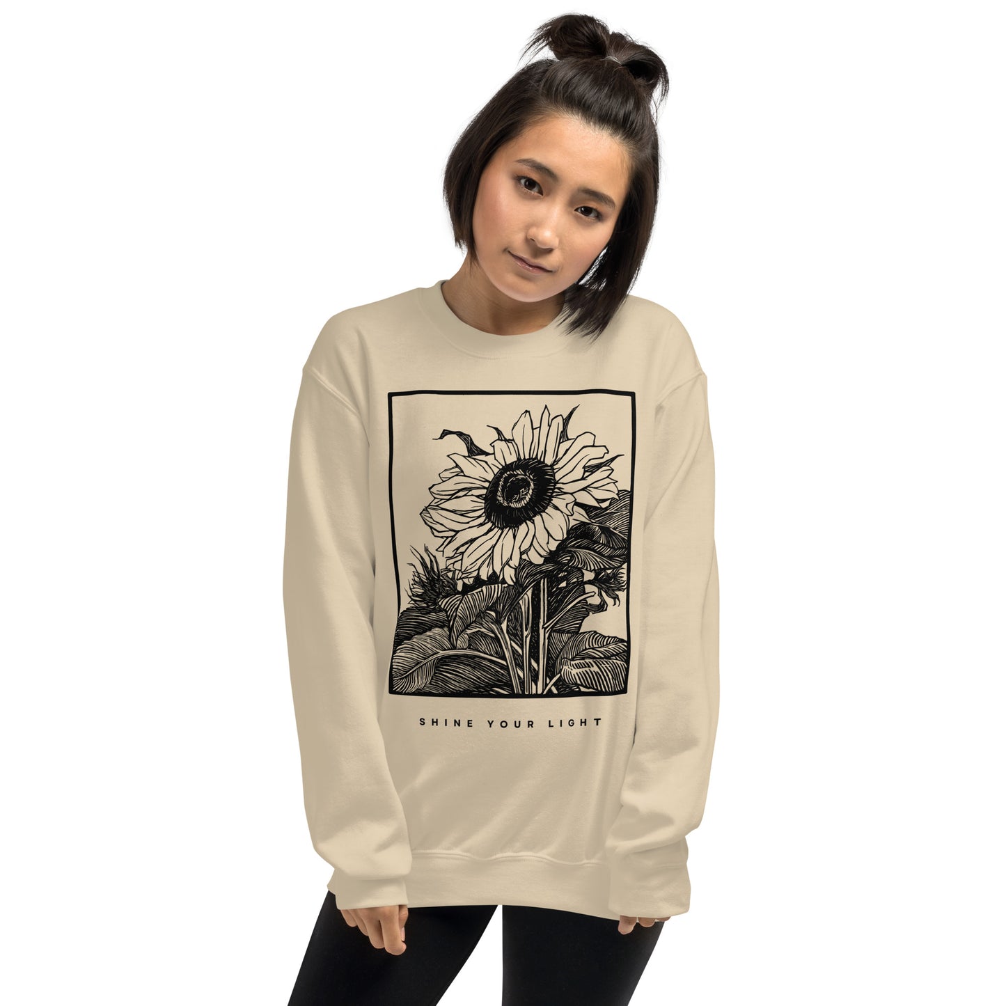 Shine Your Light Sunflower Crewneck (Sand)